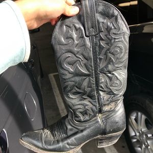 SOLD BLACK VINTAGE COWBOY BOOTS